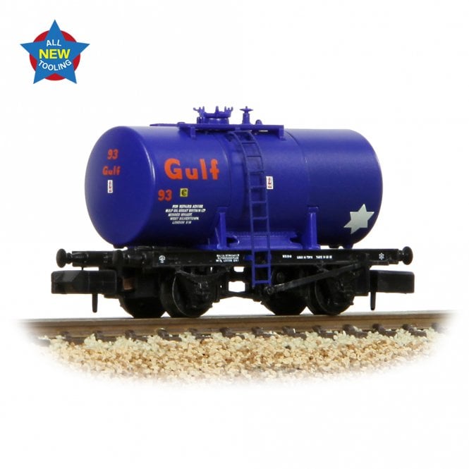 Graham Farish 14T Anchor-Mounted Tank Wagon 'Gulf' Blue 93 (N)