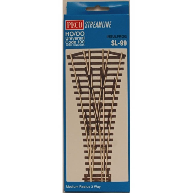 Peco 3 Way Medium Radius - Insulfrog Code 100