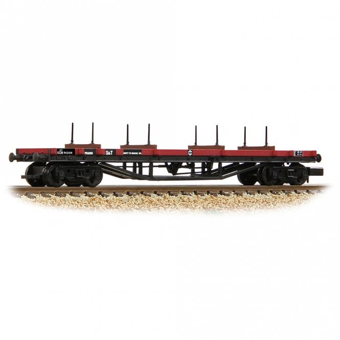 Graham Farish 30T 'Prawn' Bogie Bolster BR Gulf Red [WL] (D Version)