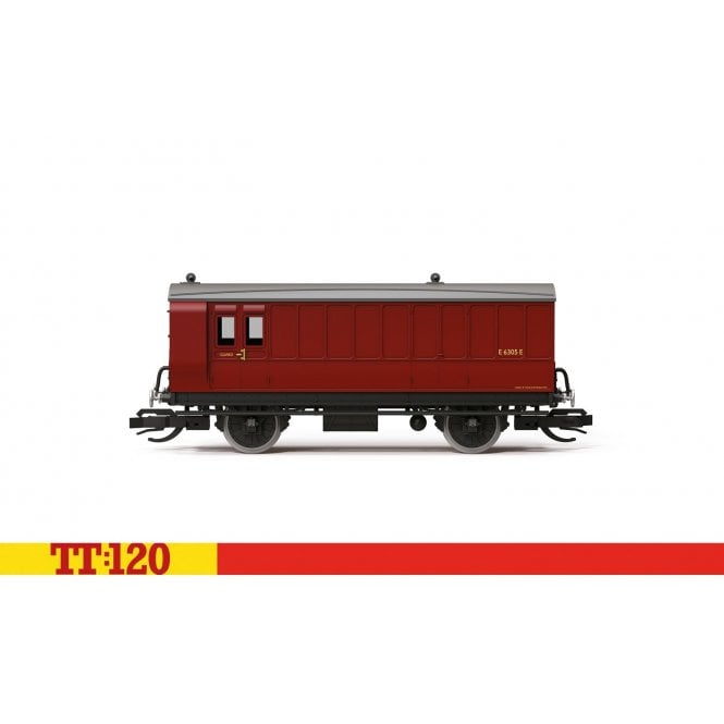 Hornby 4 Wheel Luggage Brake Coach 'E6305E' BR Crimson (TT)