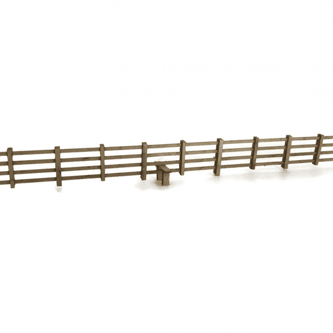 Scale Model Scenery 4ft Post & Rail Fencing (Natural Wood) – Laser-cut kit (OO)