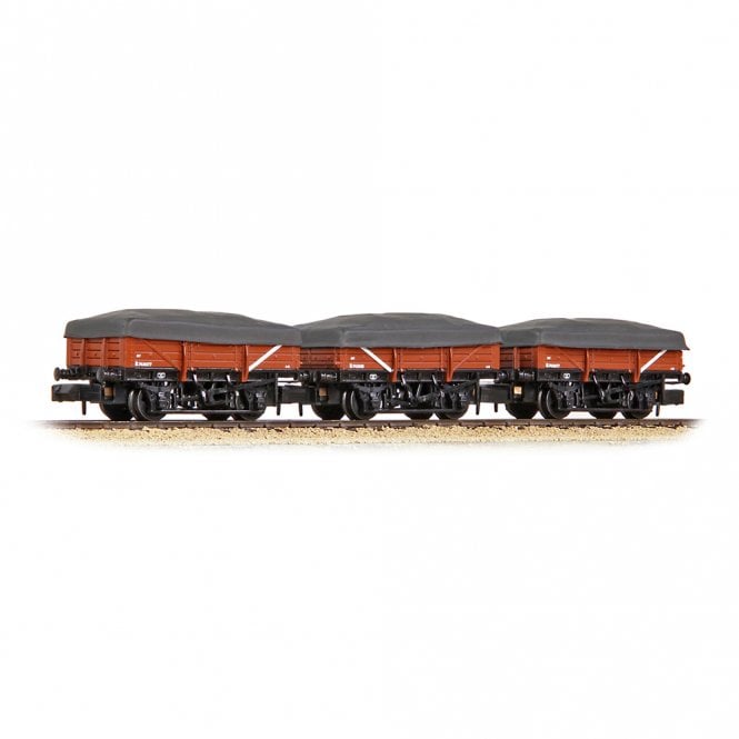 Graham Farish 5 Plank China Clay Triple Pack BR Bauxite (Early) w/ Canopy (N)