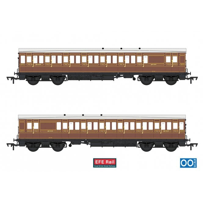 EFE Rail 54ft non-Corridor Brake Third LBSCR Raw Umber