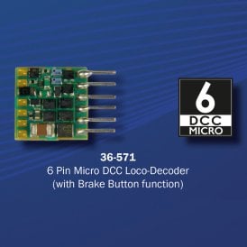 6 Pin Micro DCC Loco-Decoder (with Brake Button function)