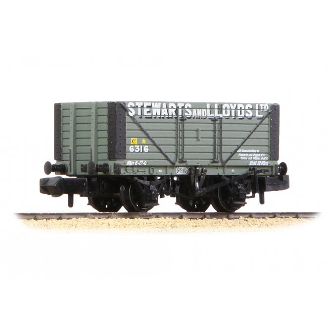 Graham Farish 8 Plank Wagon Fixed Ends 'Stewarts & Lloyds Ltd' Grey 6316 (N)