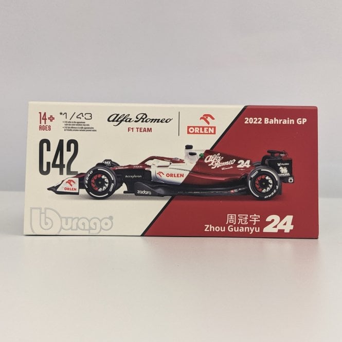 Bburago Alfa Romeo F1 C42 #24 Guanyu Zhou (with helmet) 2022 (1:43)