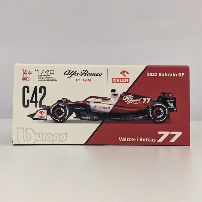 Bburago Alfa Romeo F1 C42 #77 Valtteri Bottas (with helmet) 2022 (1:43)