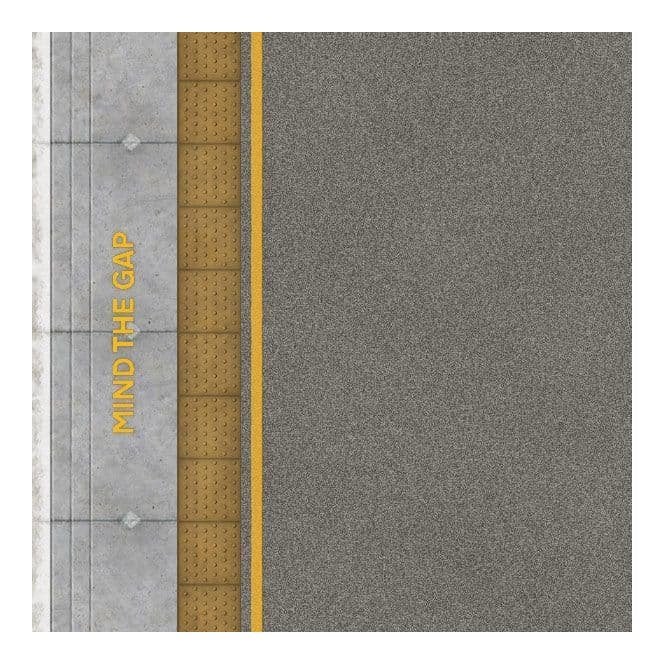 Scale Model Scenery Asphalt Plat. Sheets NR Coping, Tact. Pav, Yel. Line (Pk5) (OO)