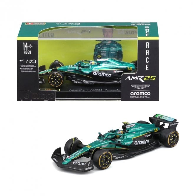 Bburago Aston Martin AMR25 #14 Alonso w/Helmet 2025 (1:43)
