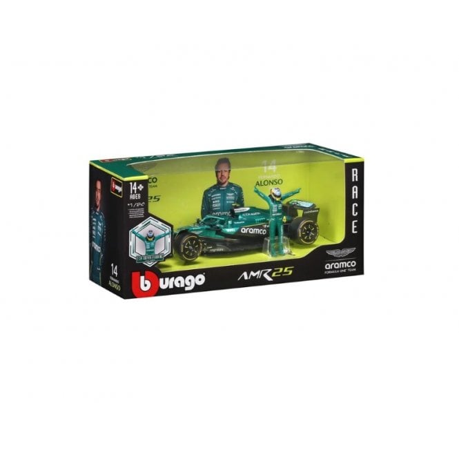 Bburago Aston Martin F1 AMR24 #14 Alonso w/driver figure 2024 (1:24)