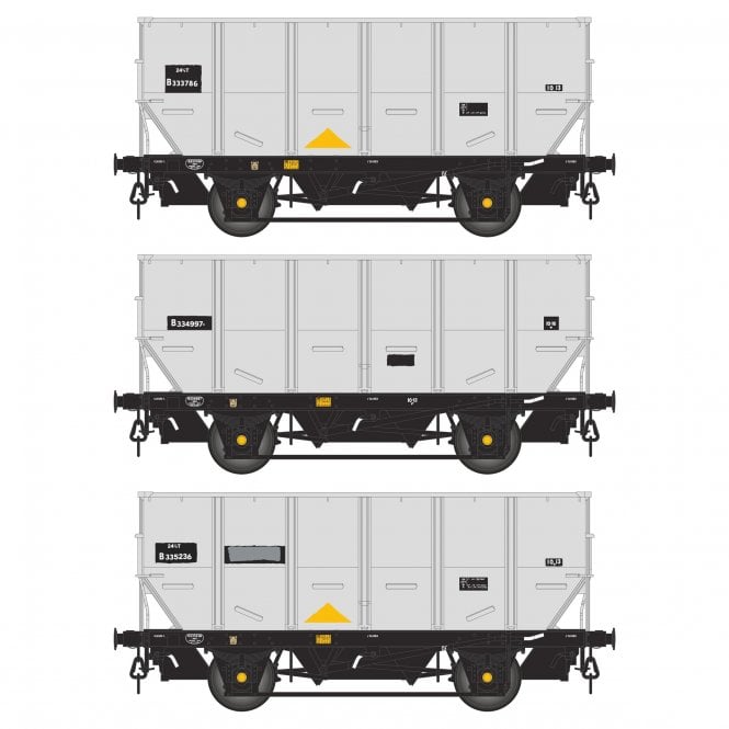 Accurascale BR 24.5T HOP24/HUO Coal Hopper - Grey pre TOPS- Pack R (3-pack)