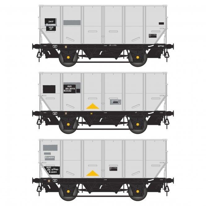 Accurascale BR 24.5T HOP24/HUO Coal Hopper - Grey TOPS- Pack T (3-pack)