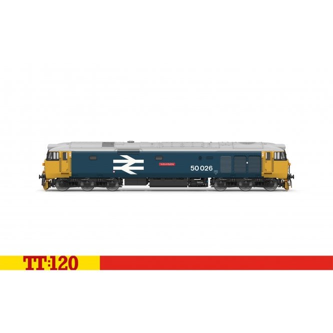 Hornby BR Class 50 50026 'Indomitable' BR Large Logo (TT)