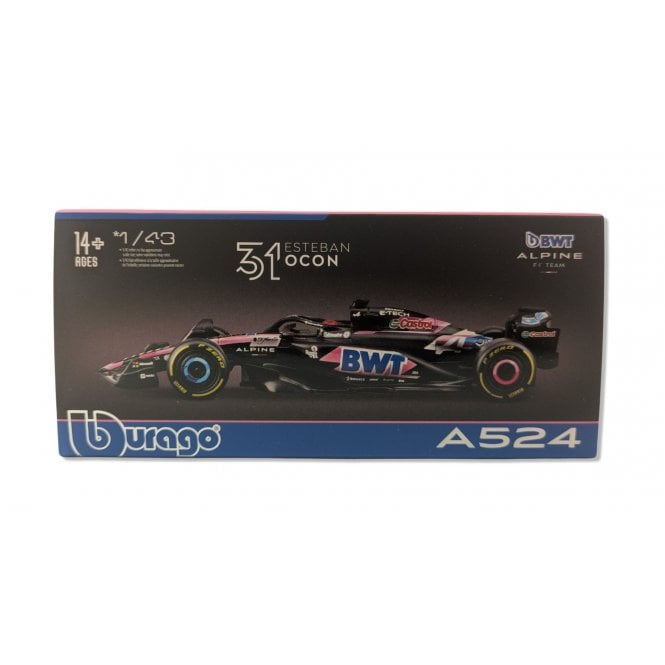 Bburago BWT Alpine F1 A524 #31 Ocon w/Helmet (1:43)