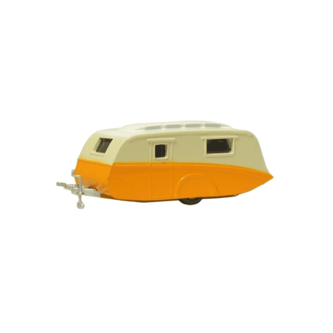 Oxford Diecast Caravan Orange and Cream (1:76)