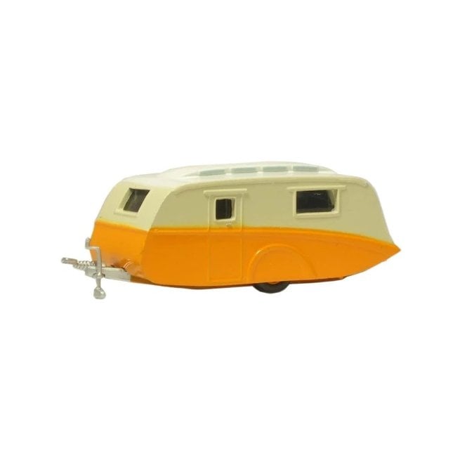 Oxford Diecast Caravan Orange/Cream (N)