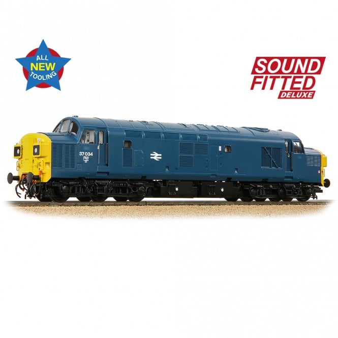 Bachmann Class 37/0 Split Headcode 37034 BR Blue Deluxe S/F