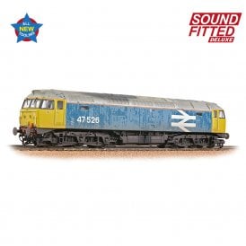 Bachmann Class 47/4 47526 BR Blue (Large Logo) [Weathered] Deluxe Sound