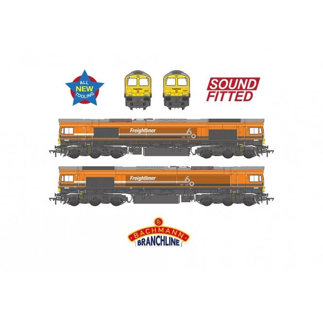 Bachmann Class 66/5 66501 Freightliner 60 1965-2025 Orange (Sound Fitted)