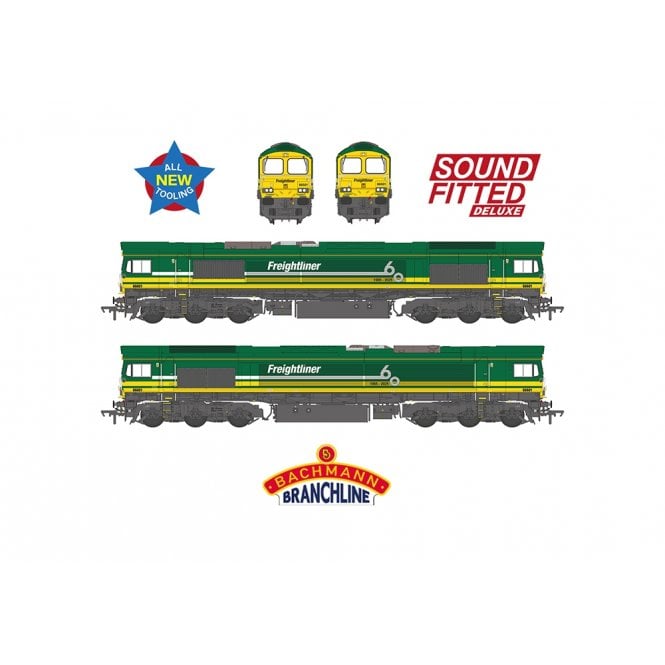 Bachmann Class 66/6 66601 Freightliner 60 1965-2025 Green (SFD)
