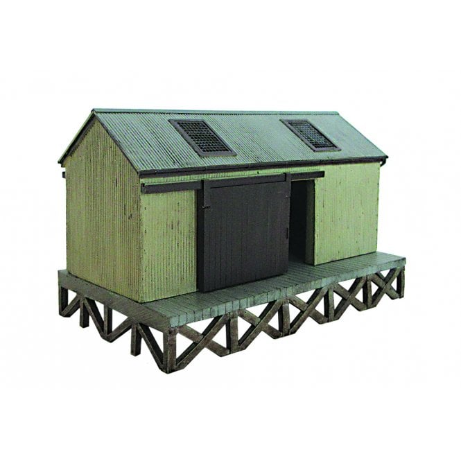 Scenecraft Corrugated Goods Shed - Brown (OO)