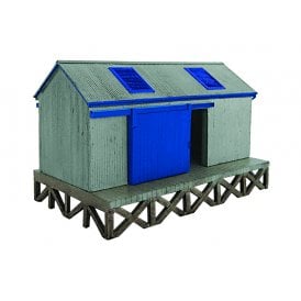 Scenecraft Corrugated Goods Shed - Grey and Blue (OO)