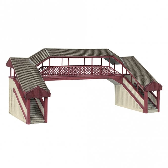 Scenecraft Covered Metal Footbridge Red and Cream