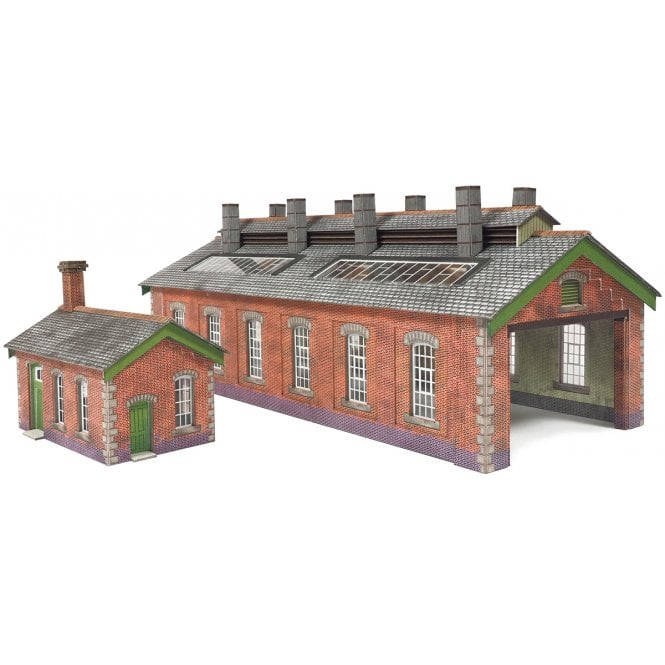 Metcalfe N Double Track Engine Shed - Brick - N Scale