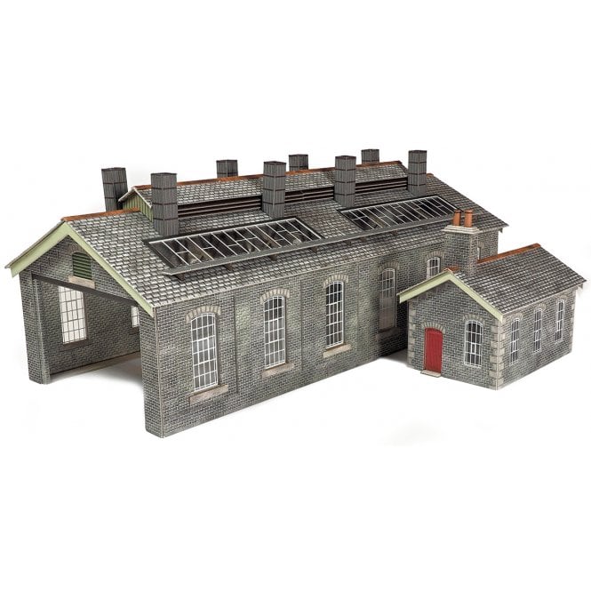 Metcalfe OO Double Track Engine Shed - Stone - OO Scale