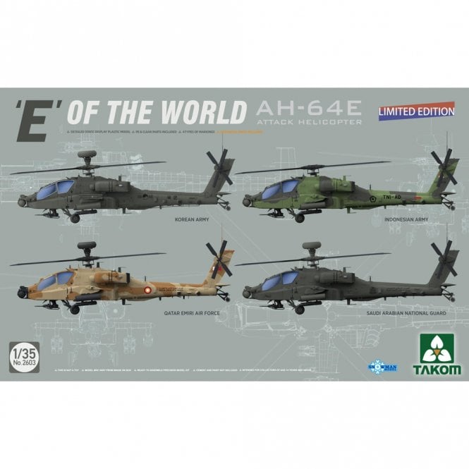 Takom E of the World AH-64E Attack Helicopter (1:35)