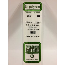 Evergreen EG166 .080 x .125 (2.0 x 3.2mm) Strip (8)