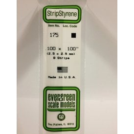 EG175 .100 x .100 (2.5 x 2.5mm) Strip (8)