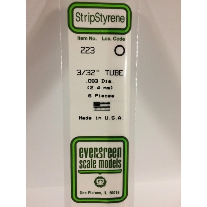 Evergreen EG223 3/32 (2.4mm) Tube (6)