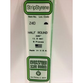 EG240 .040 (1.0mm) Half Rnd Rod (5)
