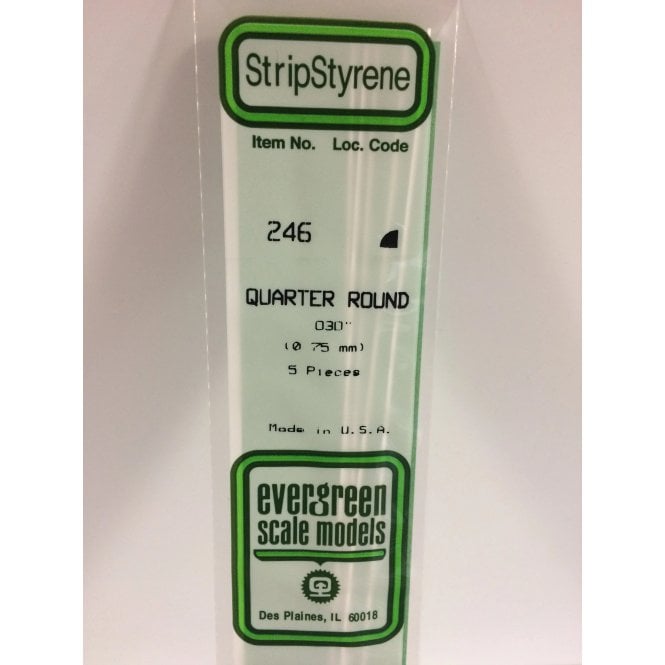 Evergreen EG246 .030 (0.75mm) Qtr Round (5)