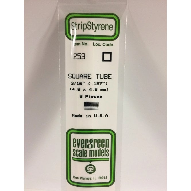 Evergreen EG253 3/16 (4.8mm) Sq Tube (3)