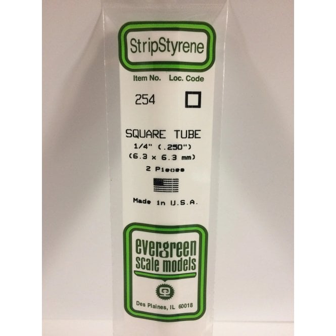 Evergreen EG254 1/4 (6.3mm) Sq Tube (2)