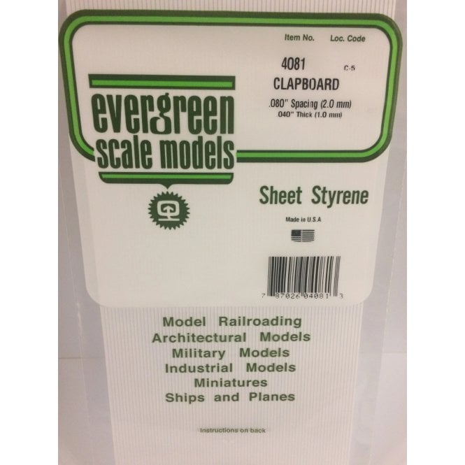 Evergreen EG4081 .080(2.0mm)sp Clapboard