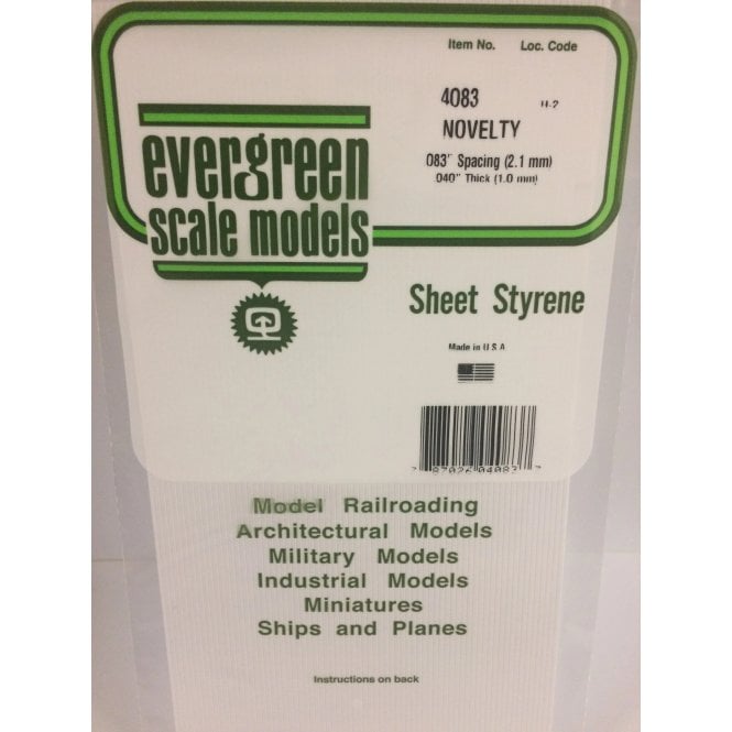 Evergreen EG4083 .04(1.0mm)th .083(2.1mm)sp Novelty