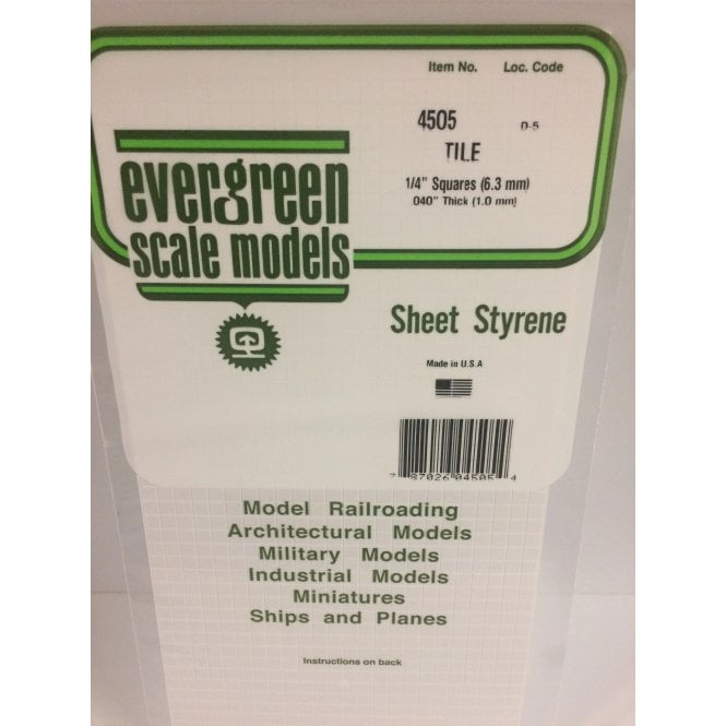 Evergreen EG4505 1/4(6.3mm)sq Square Tile