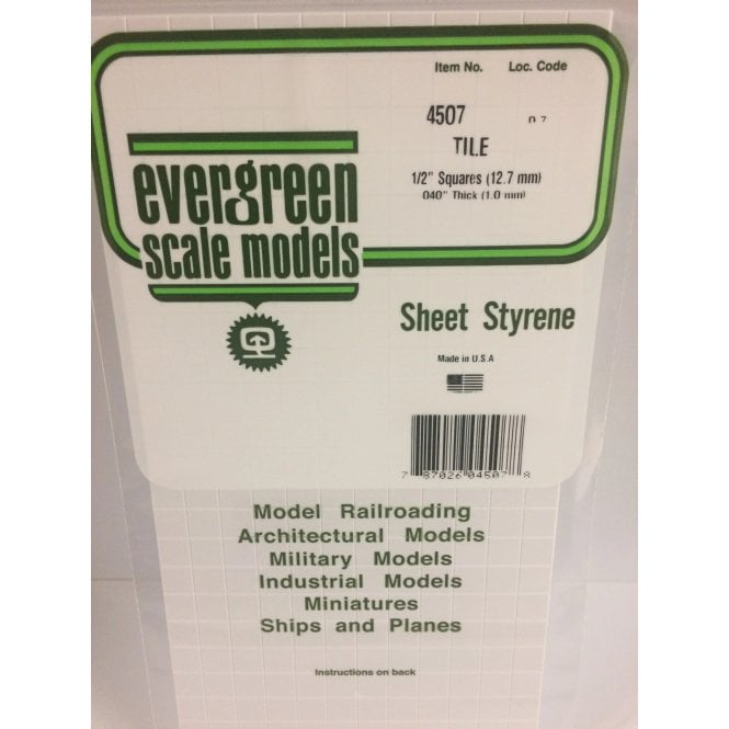 Evergreen EG4507 1/2(12.7mm)sq Square Tile