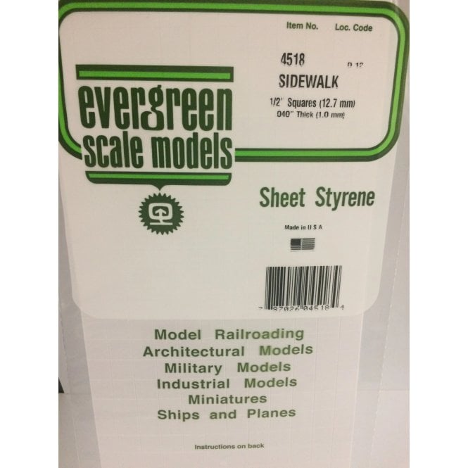 Evergreen EG4518 1/2(12.7mm)sq Sidewalk