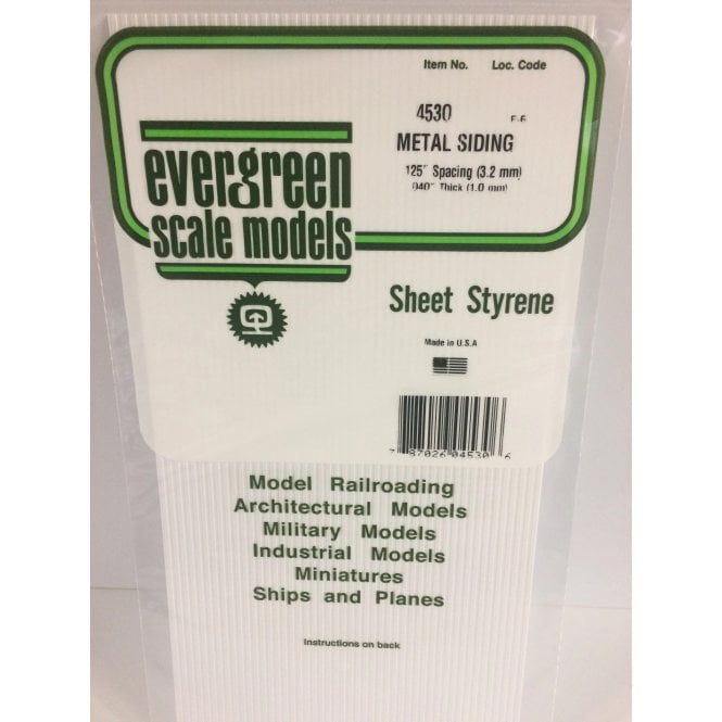 Evergreen EG4530 .125(3.2mm)sp .045(1.13mm)wd Metal Siding