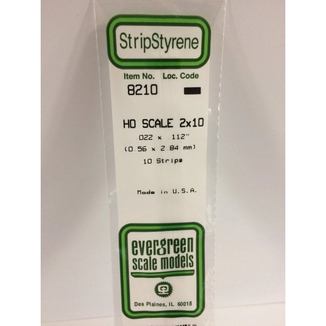 Evergreen EG8210 .022 x .112 (0.6 x 2.8mm) Strip (10)