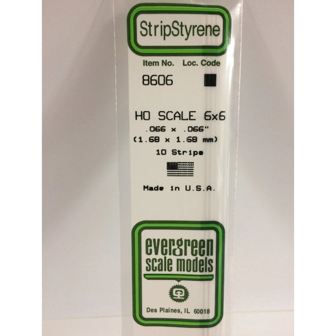 Evergreen EG8606 .066 x .066 (1.7 x 1.7mm) Strip (10)