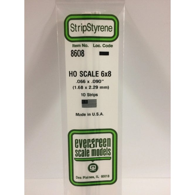Evergreen EG8608 .066 x .090 (1.7 x 2.3mm) Strip (10)