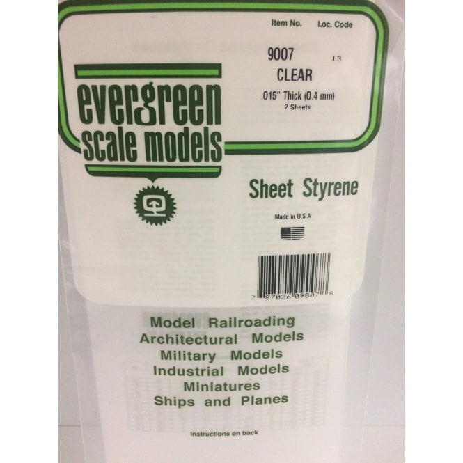 Evergreen EG9007 .015(0.38mm) Clear Sheet (2)