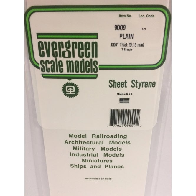 Evergreen EG9009 .005(0.13mm) Plain Sheet (3)