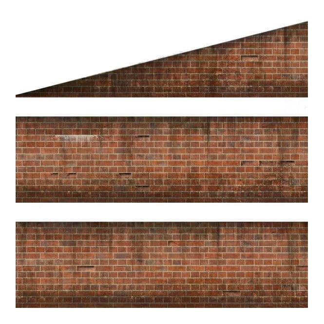 Scale Model Scenery English Bond Weathered Red Brick Platform Walling (Pk4 Sts) (OO)