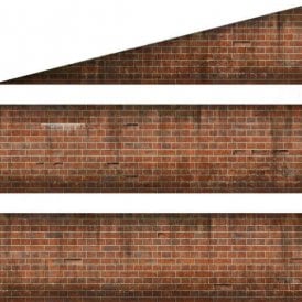 English Bond Weathered Red Brick Platform Walling (Pk4 Sts) (OO)
